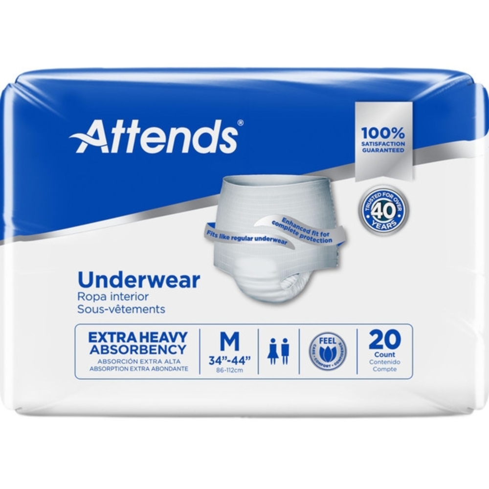 Men's Underwear - Extra Heavy Absorbency, White 3 Pack Of 20 Count